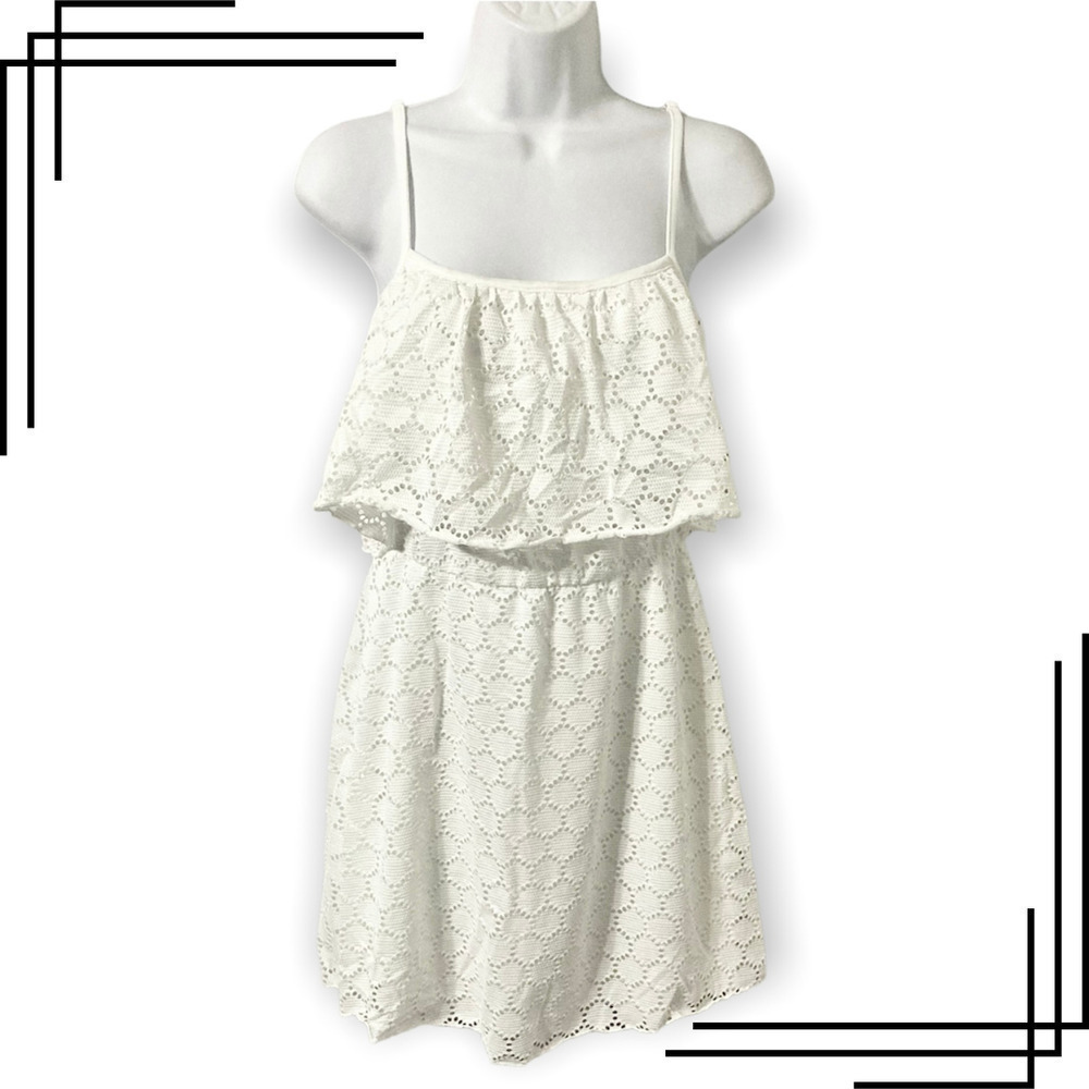 No Boundaries White Cutout Spaghetti Strap Dress Large